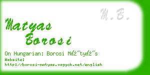 matyas borosi business card